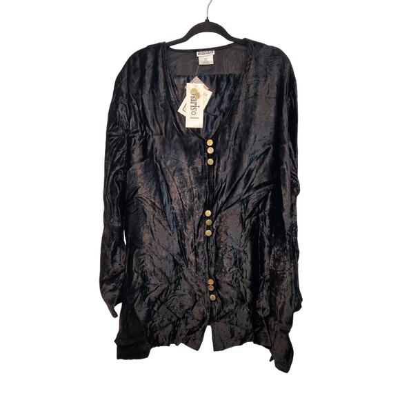 NWT Marisol Twinset Black Crushed Velvet 2 Pc Top & Pants Set Plus Women's 22W - Picture 1 of 7